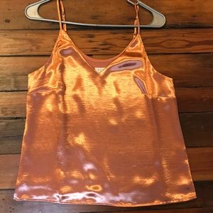 Orange silk tank